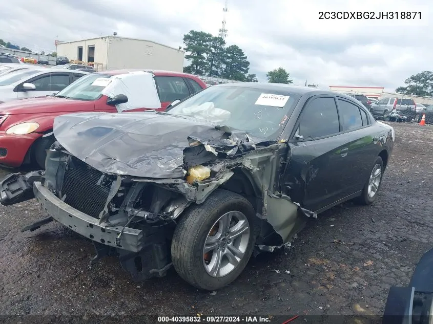 2018 Dodge Charger Sxt Rwd VIN: 2C3CDXBG2JH318871 Lot: 40395832