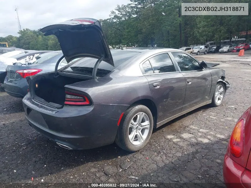 2018 Dodge Charger Sxt Rwd VIN: 2C3CDXBG2JH318871 Lot: 40395832