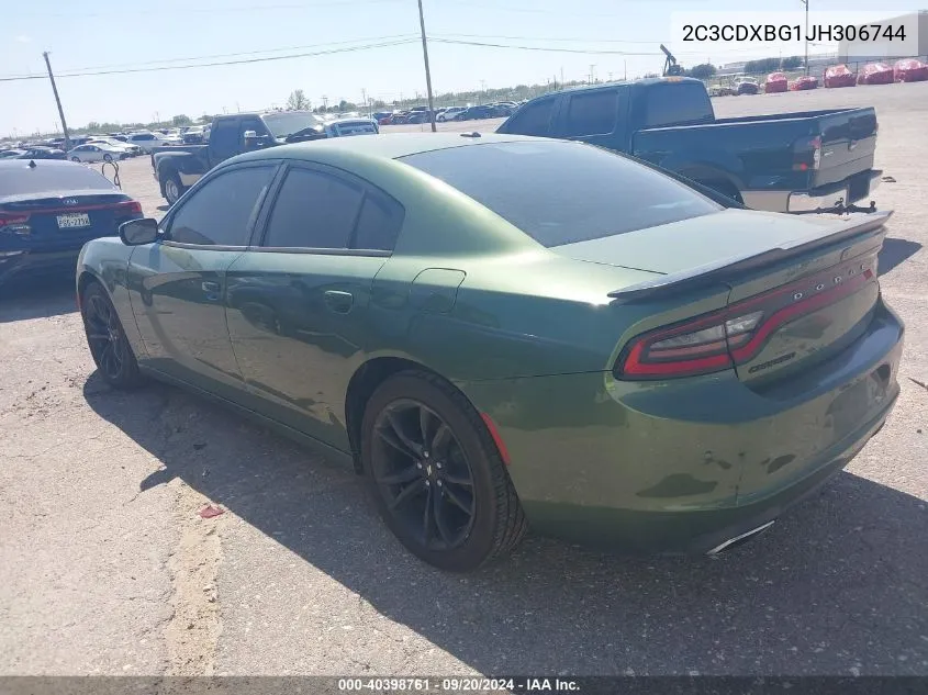 2018 Dodge Charger Sxt Rwd VIN: 2C3CDXBG1JH306744 Lot: 40398761