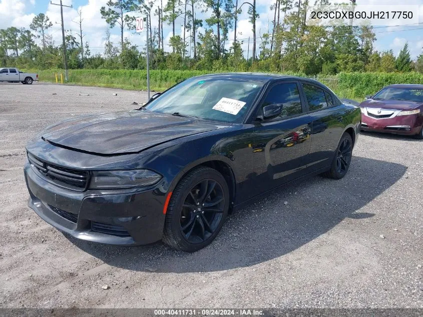 2018 Dodge Charger Sxt VIN: 2C3CDXBG0JH217750 Lot: 40411731