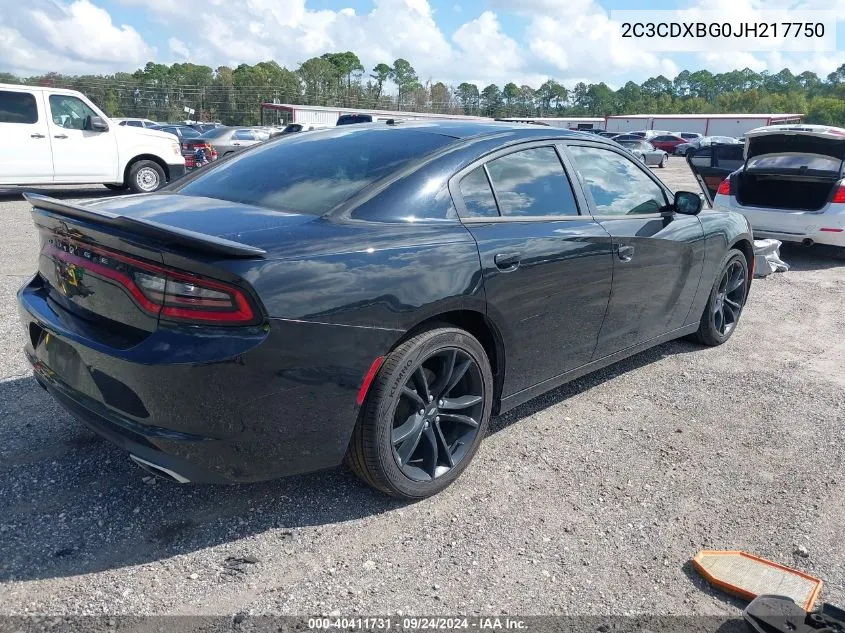 2018 Dodge Charger Sxt VIN: 2C3CDXBG0JH217750 Lot: 40411731