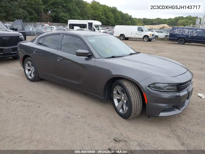 2018 Dodge Charger Sxt Plus Rwd VIN: 2C3CDXHG5JH143717 Lot: 40418589