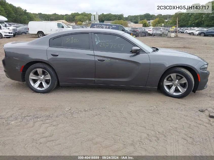 2018 Dodge Charger Sxt Plus Rwd VIN: 2C3CDXHG5JH143717 Lot: 40418589