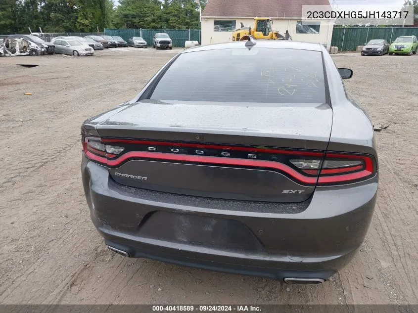 2018 Dodge Charger Sxt Plus Rwd VIN: 2C3CDXHG5JH143717 Lot: 40418589