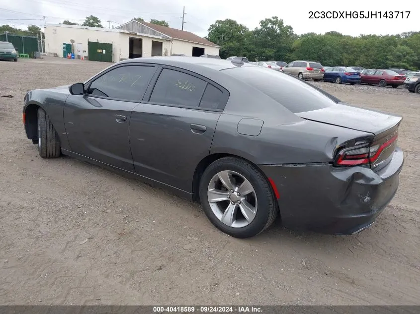 2018 Dodge Charger Sxt Plus Rwd VIN: 2C3CDXHG5JH143717 Lot: 40418589