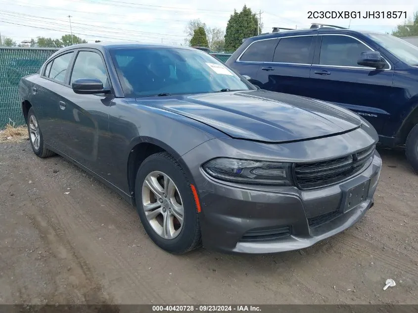 2018 Dodge Charger Sxt Rwd VIN: 2C3CDXBG1JH318571 Lot: 40420728