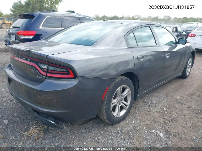 2018 Dodge Charger Sxt Rwd VIN: 2C3CDXBG1JH318571 Lot: 40420728