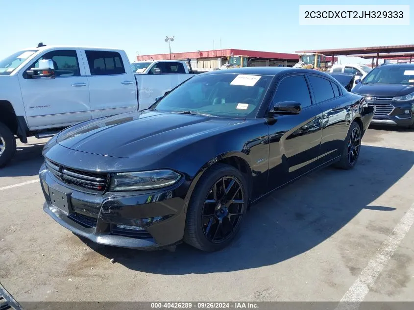 2018 Dodge Charger R/T Rwd VIN: 2C3CDXCT2JH329333 Lot: 40426289