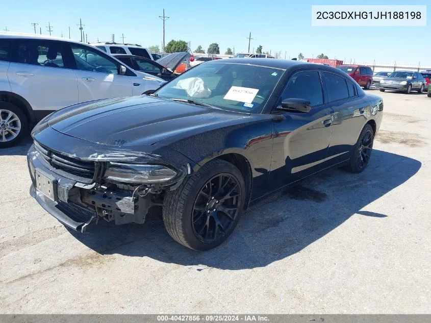 2C3CDXHG1JH188198 2018 Dodge Charger Sxt Plus Rwd