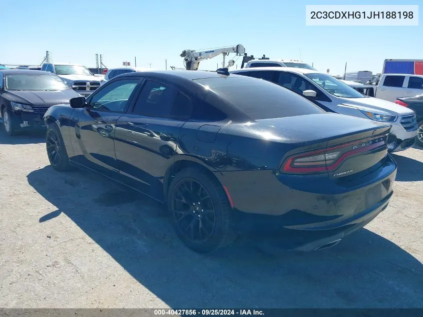 2018 Dodge Charger Sxt Plus Rwd VIN: 2C3CDXHG1JH188198 Lot: 40427856