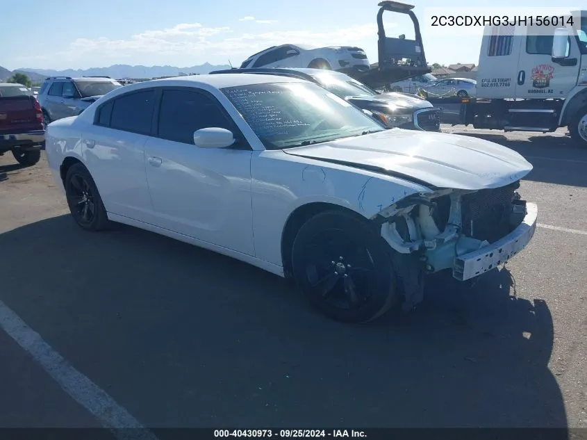 2018 Dodge Charger Sxt Plus Rwd VIN: 2C3CDXHG3JH156014 Lot: 40430973