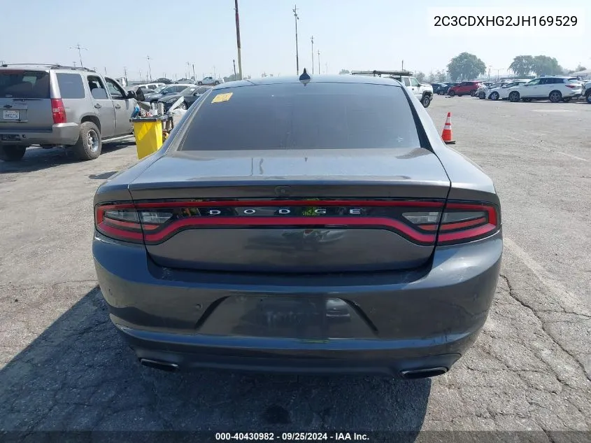 2018 Dodge Charger Sxt Plus Rwd VIN: 2C3CDXHG2JH169529 Lot: 40430982