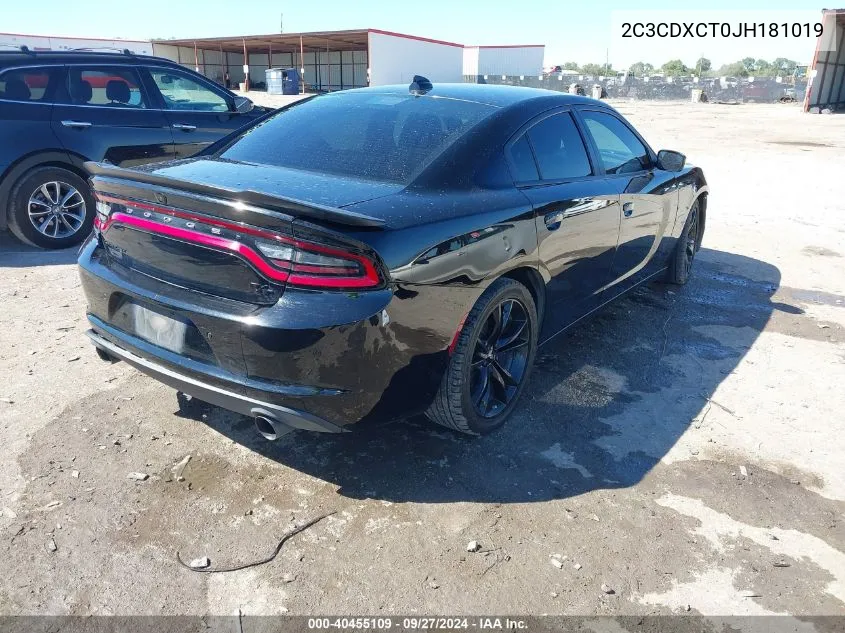 2018 Dodge Charger R/T Rwd VIN: 2C3CDXCT0JH181019 Lot: 40455109