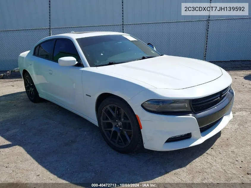 2018 Dodge Charger R/T Rwd VIN: 2C3CDXCT7JH139592 Lot: 40472713