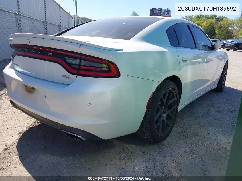 2018 Dodge Charger R/T Rwd VIN: 2C3CDXCT7JH139592 Lot: 40472713