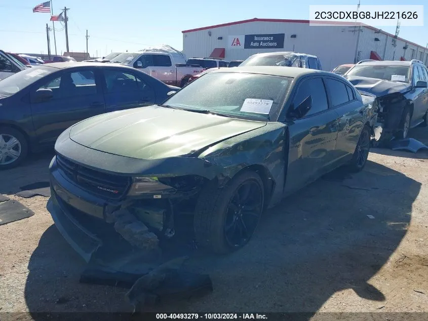 2018 Dodge Charger Sxt Rwd VIN: 2C3CDXBG8JH221626 Lot: 40493279