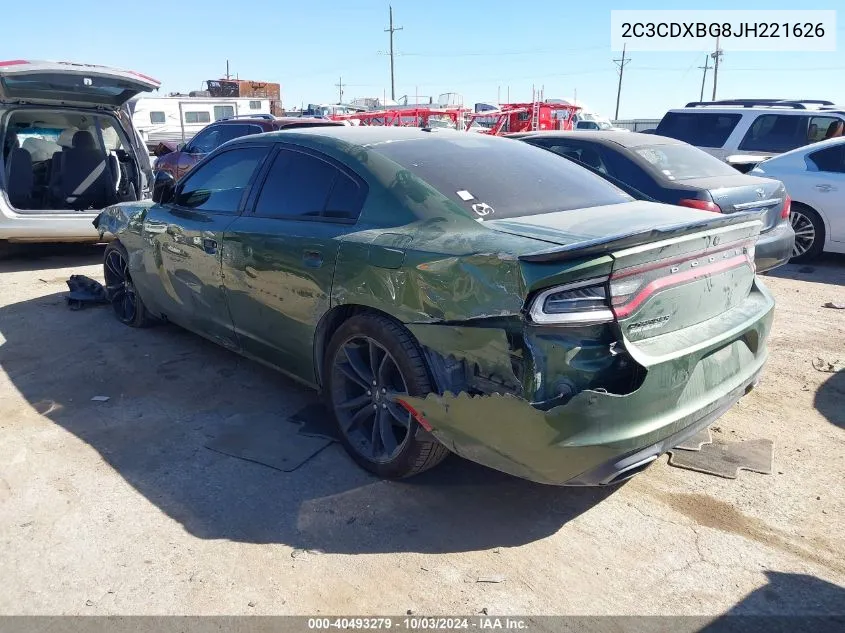 2018 Dodge Charger Sxt Rwd VIN: 2C3CDXBG8JH221626 Lot: 40493279