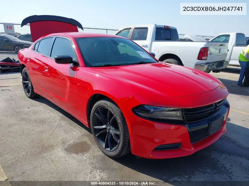 2018 Dodge Charger Sxt Rwd VIN: 2C3CDXBG6JH247741 Lot: 40504333