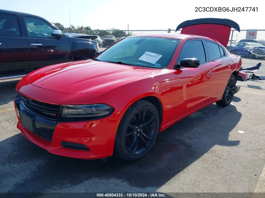 2018 Dodge Charger Sxt Rwd VIN: 2C3CDXBG6JH247741 Lot: 40504333