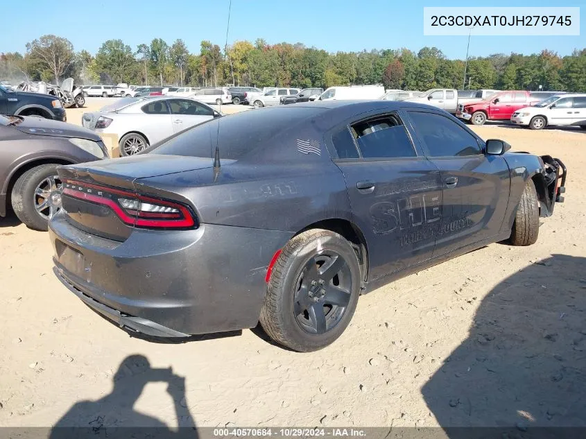 2018 Dodge Charger Police Rwd VIN: 2C3CDXAT0JH279745 Lot: 40570684