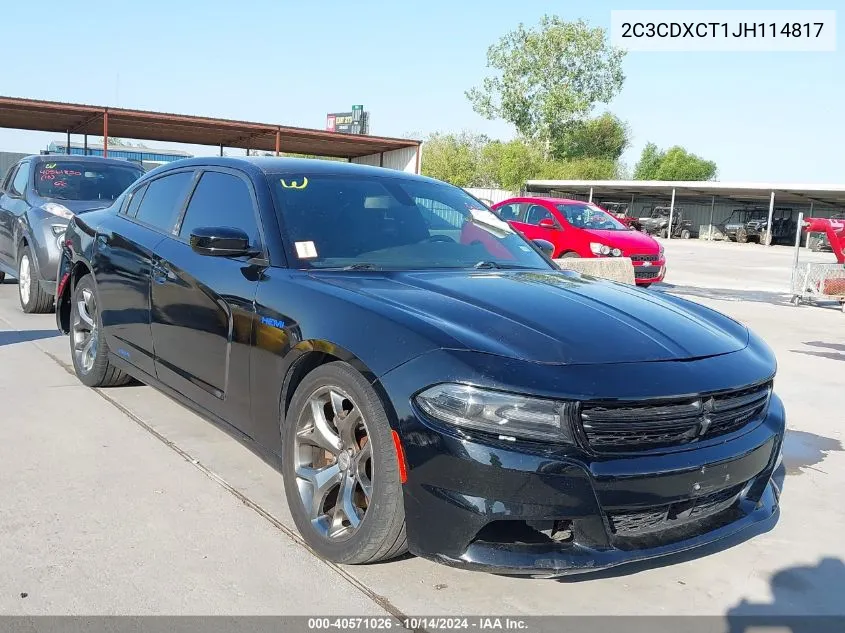 2018 Dodge Charger R/T Rwd VIN: 2C3CDXCT1JH114817 Lot: 40571026