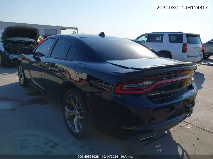 2018 Dodge Charger R/T Rwd VIN: 2C3CDXCT1JH114817 Lot: 40571026