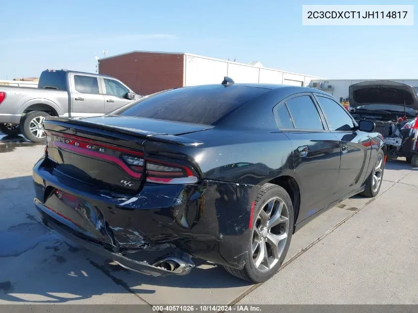 2018 Dodge Charger R/T Rwd VIN: 2C3CDXCT1JH114817 Lot: 40571026