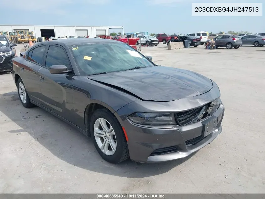 2018 Dodge Charger Sxt Rwd VIN: 2C3CDXBG4JH247513 Lot: 40585949