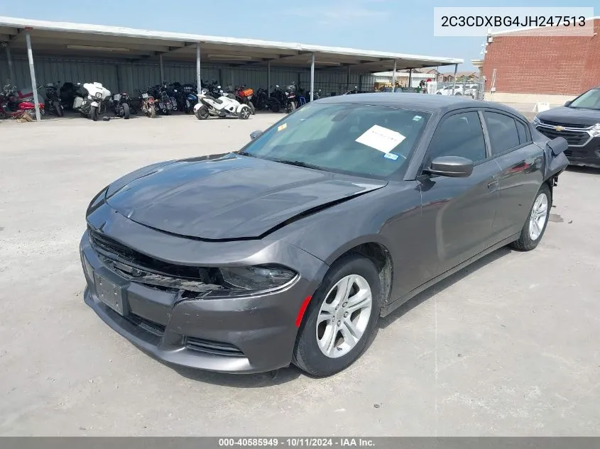 2018 Dodge Charger Sxt Rwd VIN: 2C3CDXBG4JH247513 Lot: 40585949