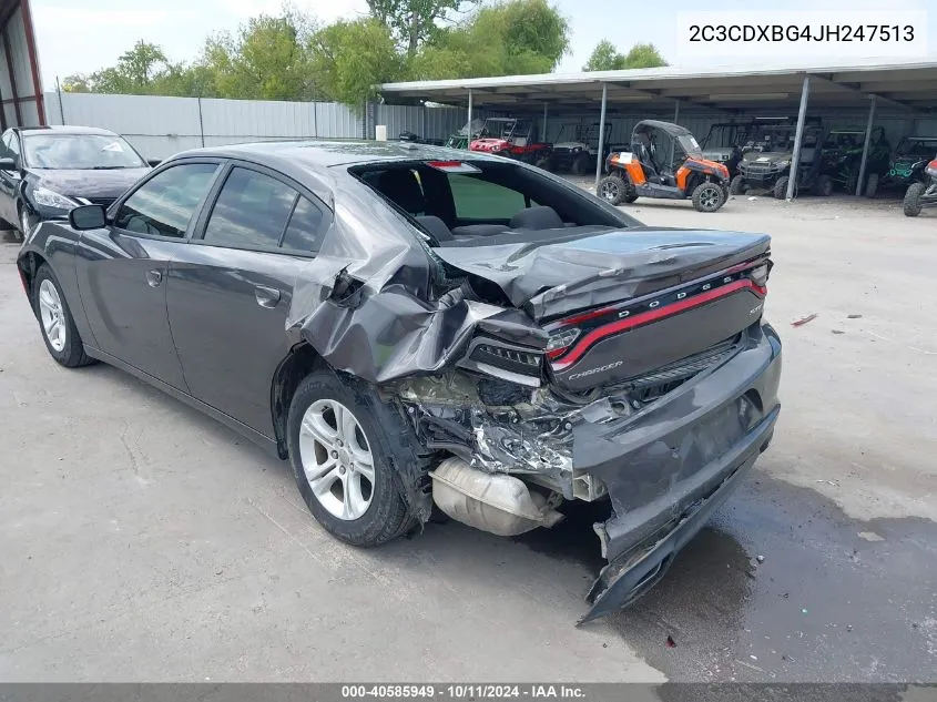 2018 Dodge Charger Sxt Rwd VIN: 2C3CDXBG4JH247513 Lot: 40585949