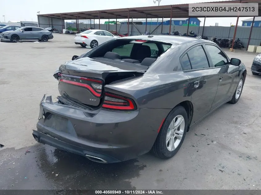 2018 Dodge Charger Sxt Rwd VIN: 2C3CDXBG4JH247513 Lot: 40585949