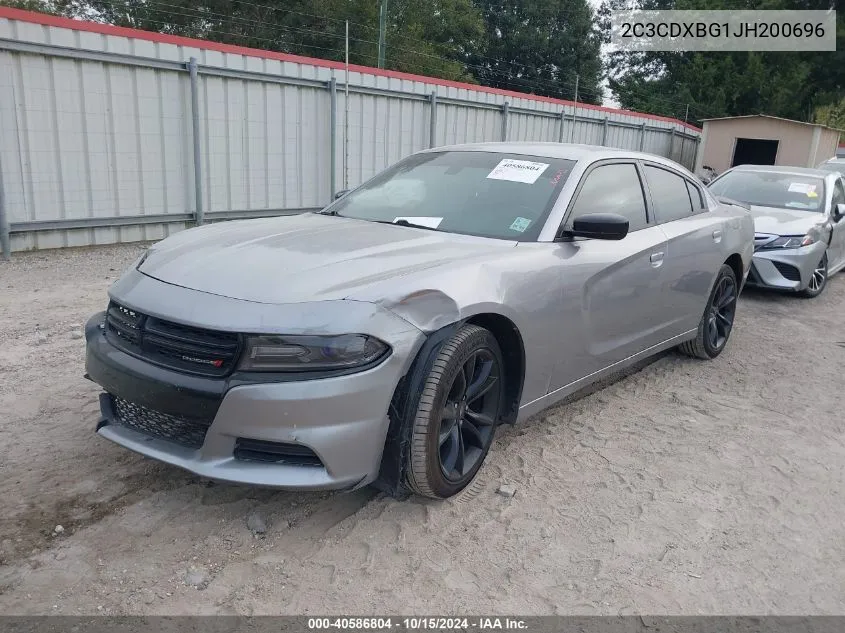 2018 Dodge Charger Sxt Rwd VIN: 2C3CDXBG1JH200696 Lot: 40586804