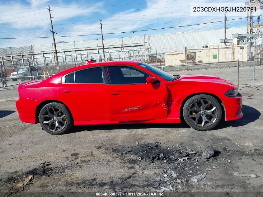 2018 Dodge Charger Sxt Plus Rwd VIN: 2C3CDXHG5JH220781 Lot: 40588377