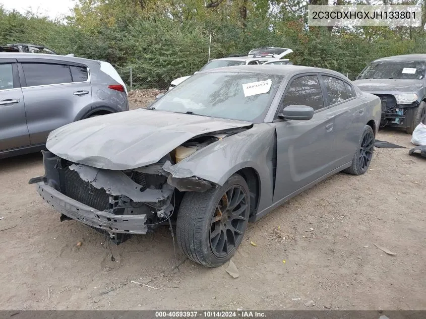 2018 Dodge Charger Sxt Plus Rwd VIN: 2C3CDXHGXJH133801 Lot: 40593937