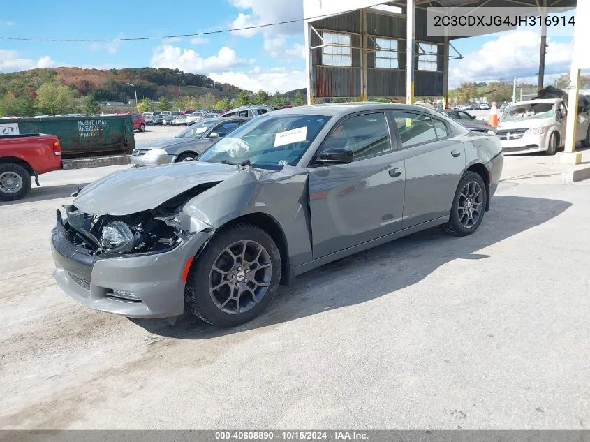 2018 Dodge Charger Gt Awd VIN: 2C3CDXJG4JH316914 Lot: 40608890