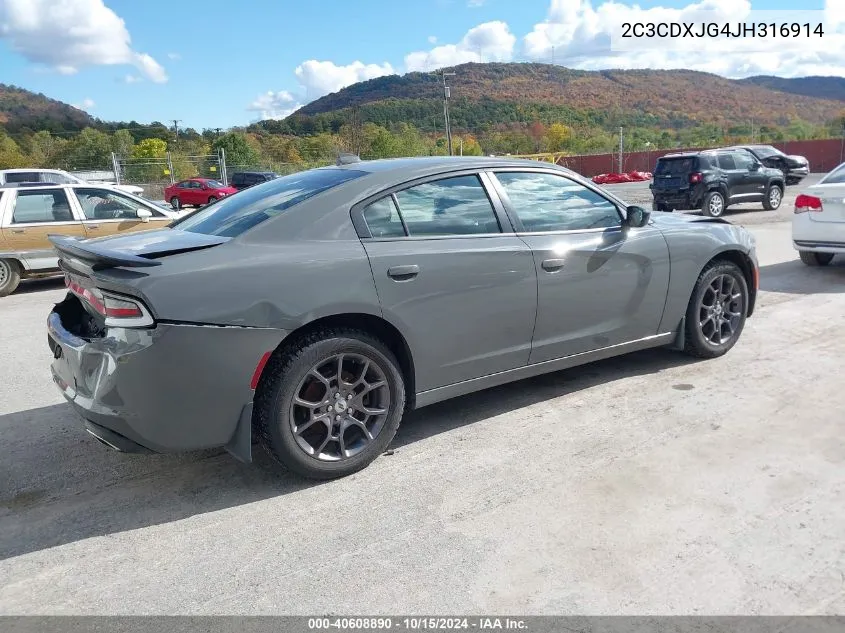 2018 Dodge Charger Gt Awd VIN: 2C3CDXJG4JH316914 Lot: 40608890