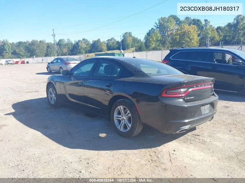 2018 Dodge Charger Sxt Rwd VIN: 2C3CDXBG8JH180317 Lot: 40615244