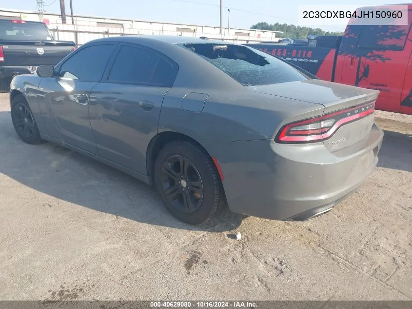 2C3CDXBG4JH150960 2018 Dodge Charger Sxt Rwd