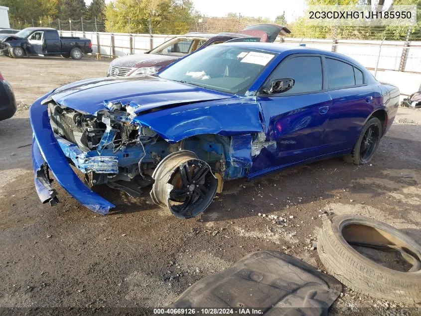 2018 Dodge Charger Sxt Plus Rwd VIN: 2C3CDXHG1JH185950 Lot: 40669126