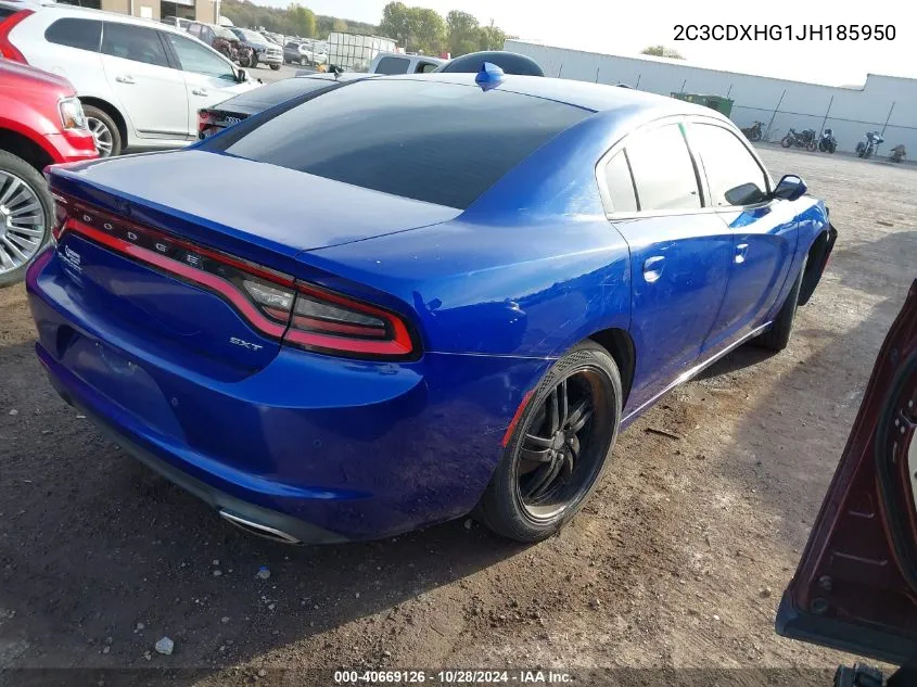 2018 Dodge Charger Sxt Plus Rwd VIN: 2C3CDXHG1JH185950 Lot: 40669126