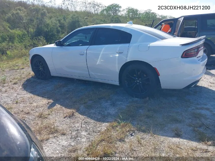 2018 Dodge Charger Sxt Plus Rwd VIN: 2C3CDXHG8JH221200 Lot: 40669428