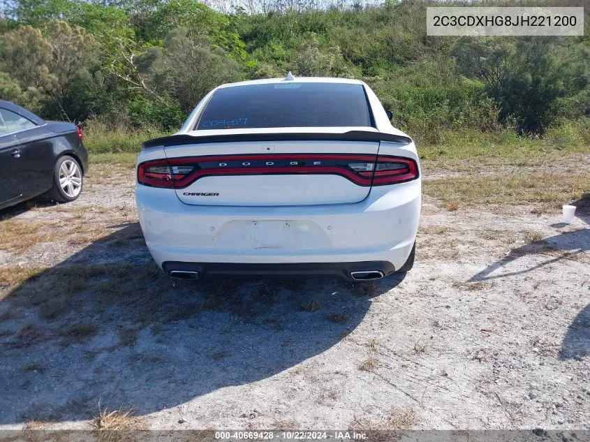 2018 Dodge Charger Sxt Plus Rwd VIN: 2C3CDXHG8JH221200 Lot: 40669428