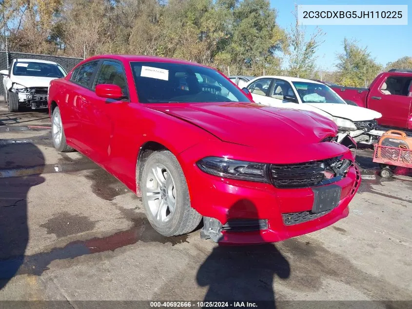 2018 Dodge Charger Sxt Rwd VIN: 2C3CDXBG5JH110225 Lot: 40692666