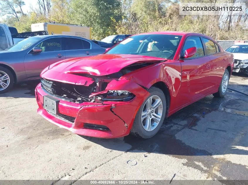 2018 Dodge Charger Sxt Rwd VIN: 2C3CDXBG5JH110225 Lot: 40692666