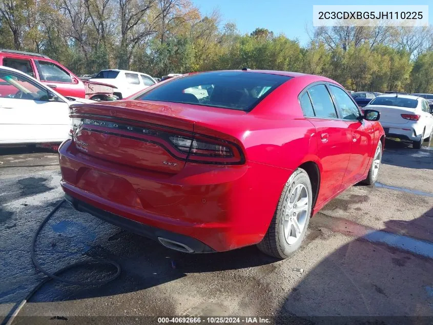 2018 Dodge Charger Sxt Rwd VIN: 2C3CDXBG5JH110225 Lot: 40692666