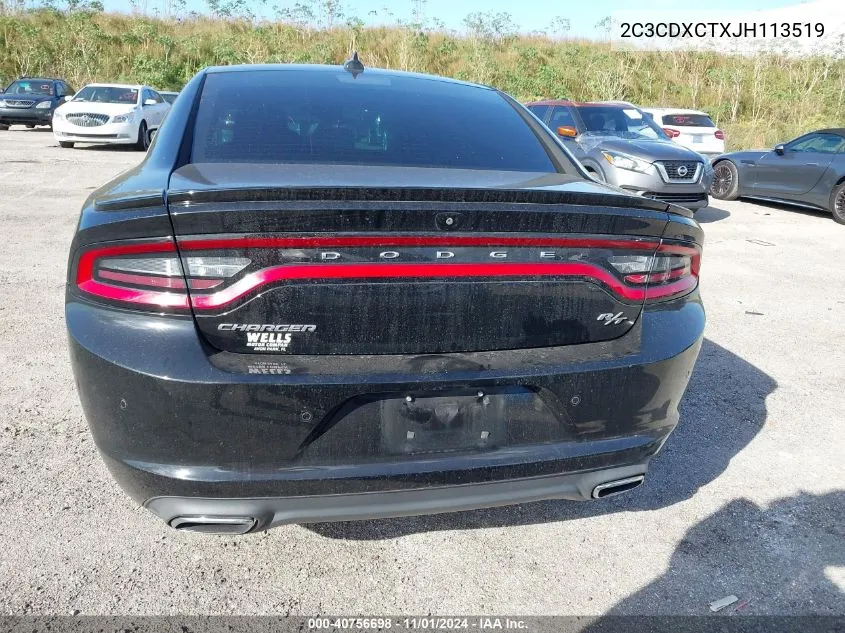 2018 Dodge Charger R/T Rwd VIN: 2C3CDXCTXJH113519 Lot: 40756698