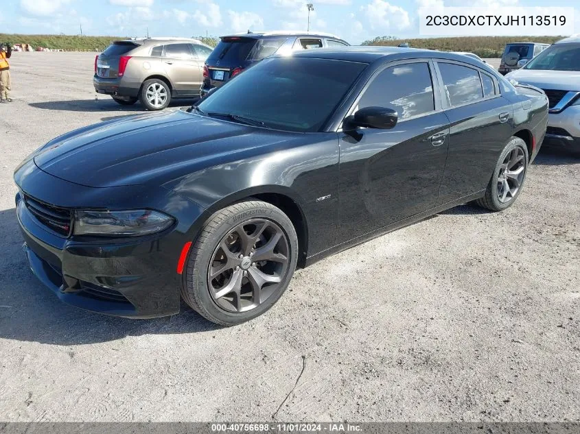 2018 Dodge Charger R/T Rwd VIN: 2C3CDXCTXJH113519 Lot: 40756698