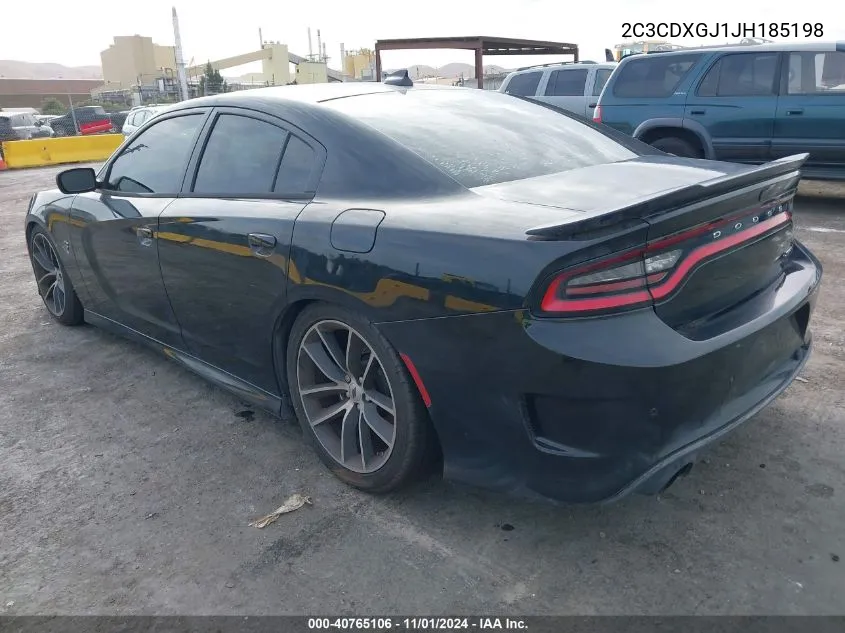 2018 Dodge Charger R/T Scat Pack Rwd VIN: 2C3CDXGJ1JH185198 Lot: 40765106