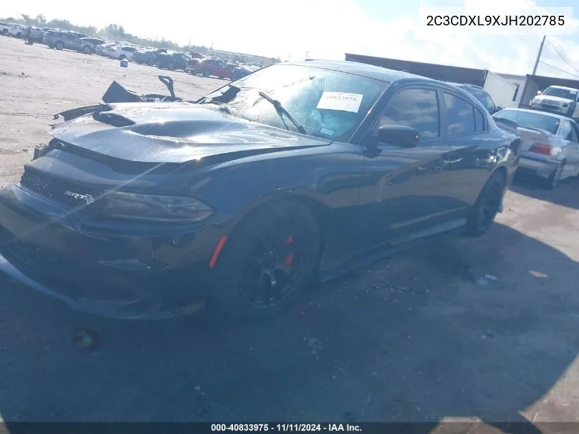 2018 Dodge Charger Srt Hellcat Rwd VIN: 2C3CDXL9XJH202785 Lot: 40833975