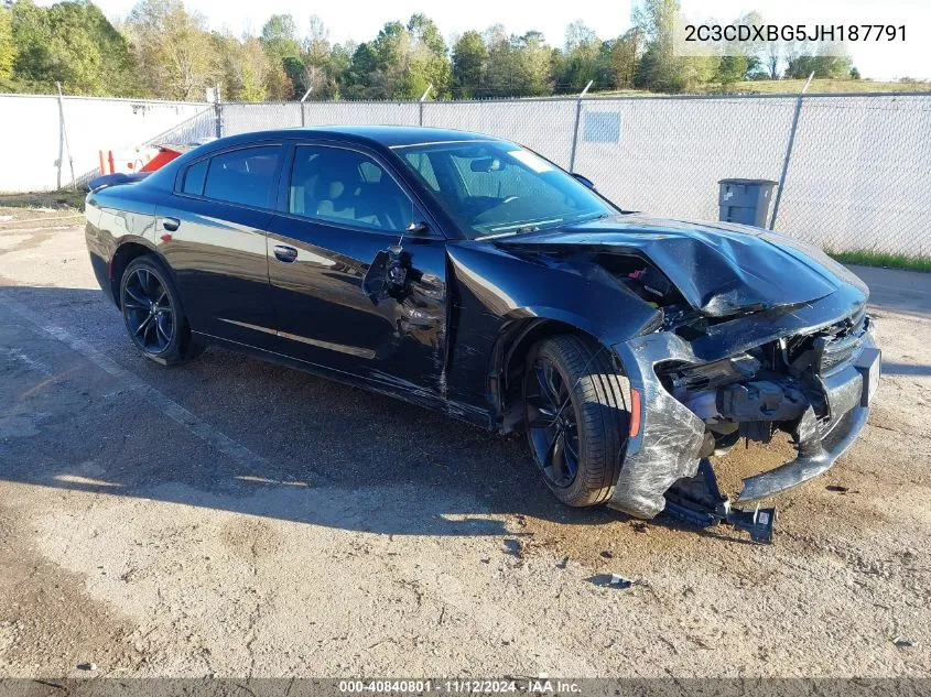 2018 Dodge Charger Sxt Rwd VIN: 2C3CDXBG5JH187791 Lot: 40840801